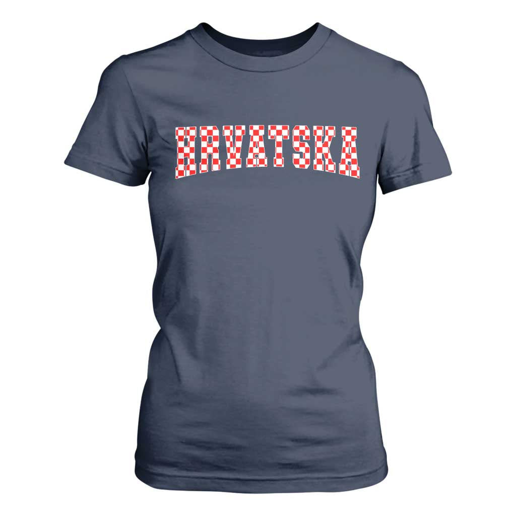Vintage Hrvatska T Shirt For Women Retro Varsity Croatia Zagreb Croatian Flag