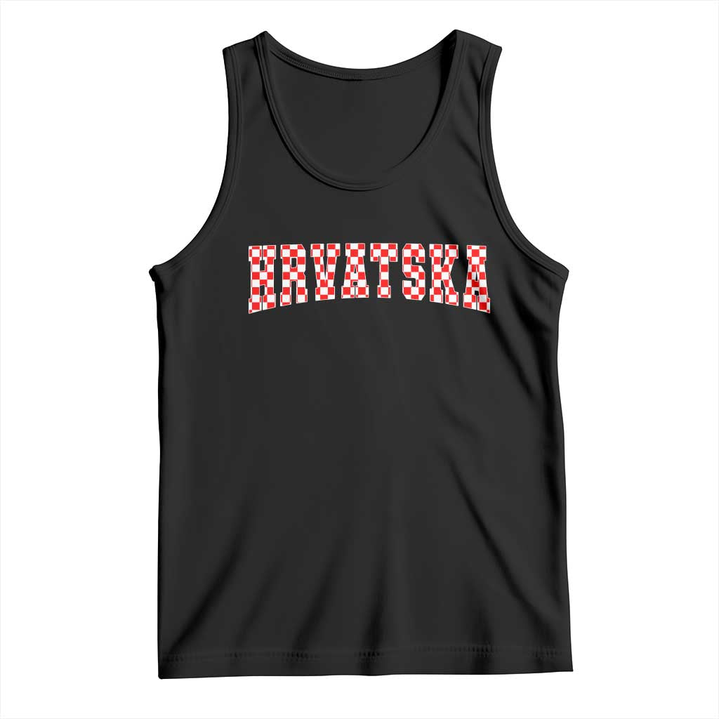Vintage Hrvatska Tank Top Retro Varsity Croatia Zagreb Croatian Flag
