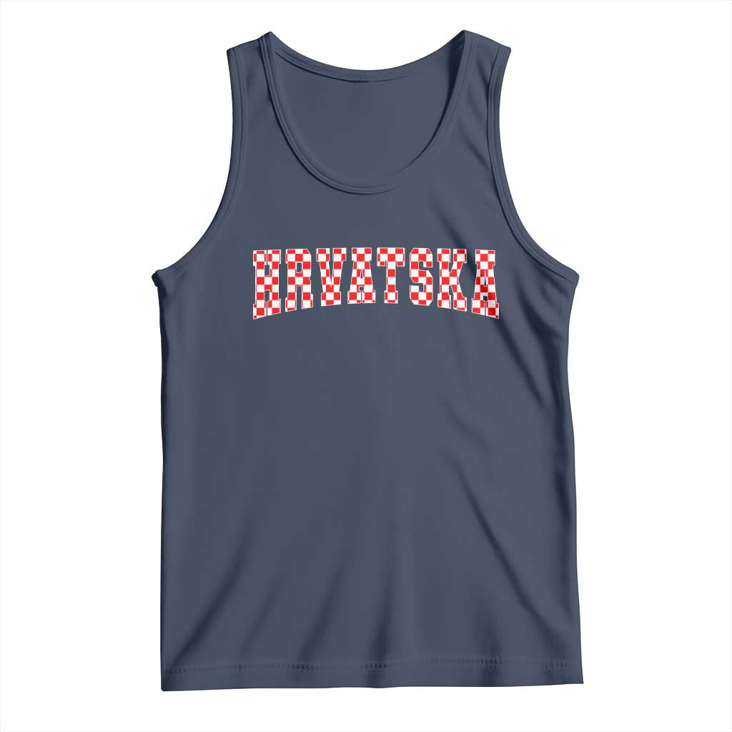 Vintage Hrvatska Tank Top Retro Varsity Croatia Zagreb Croatian Flag