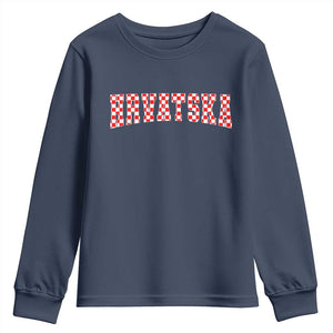Vintage Hrvatska Youth Sweatshirt Retro Varsity Croatia Zagreb Croatian Flag