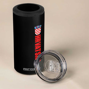 Hrvatska 4 in 1 Can Cooler Tumbler Vintage Croatia Zagreb Croatian