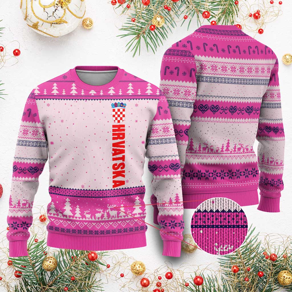 Hrvatska Ugly Christmas Sweater Vintage Croatia Zagreb Croatian