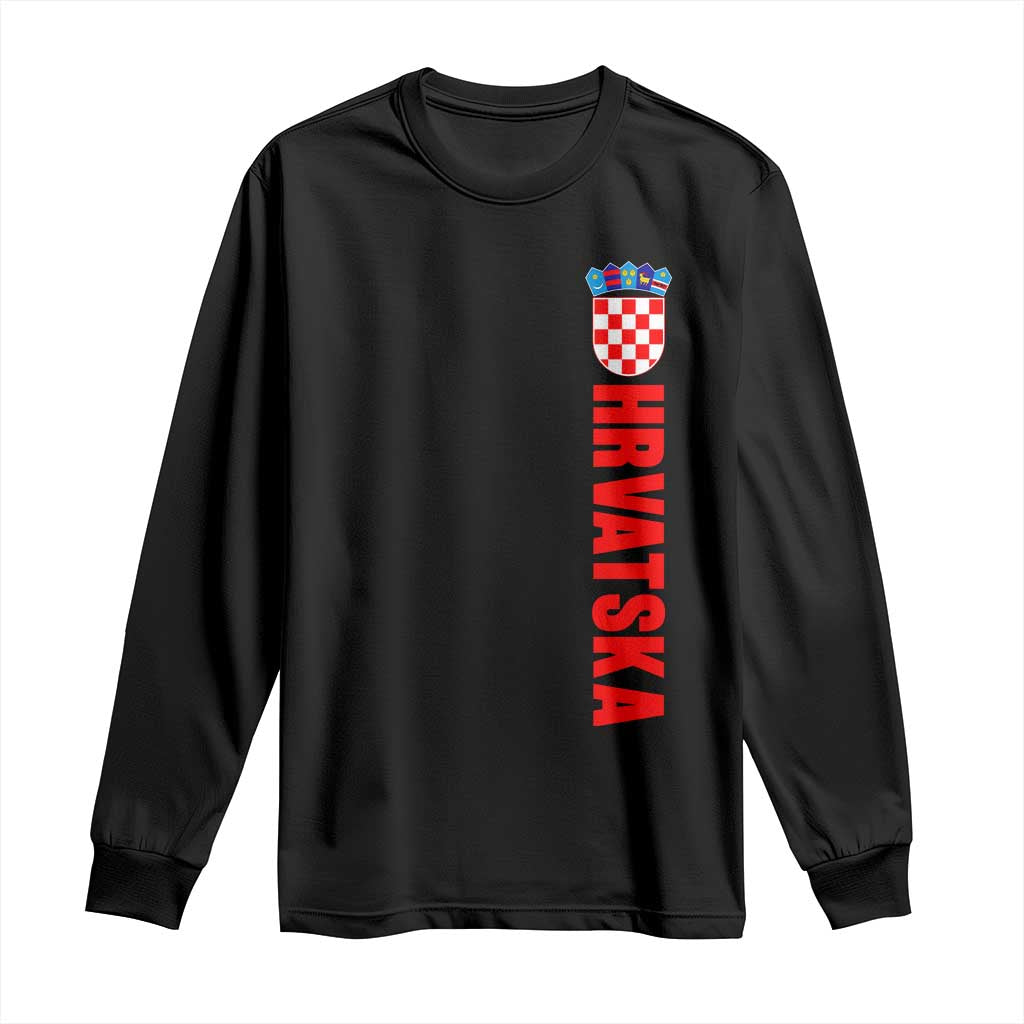 Hrvatska Long Sleeve Shirt Vintage Croatia Zagreb Croatian TS10 Black Print Your Wear