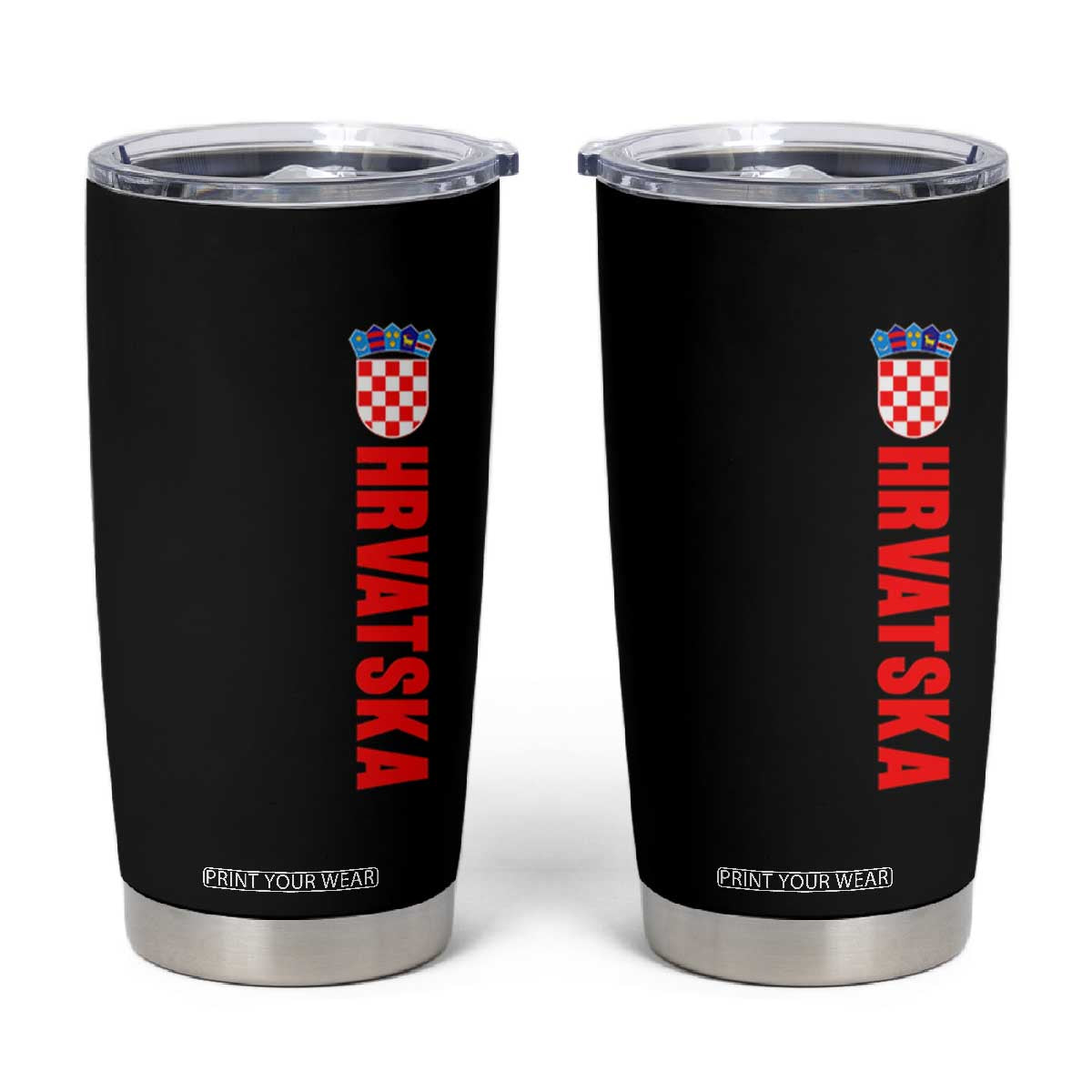 Hrvatska Tumbler Cup Vintage Croatia Zagreb Croatian TS10 Black Print Your Wear