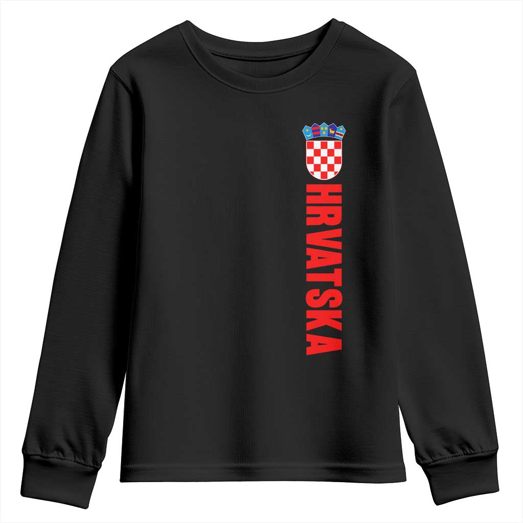 Hrvatska Youth Sweatshirt Vintage Croatia Zagreb Croatian TS10 Black Print Your Wear