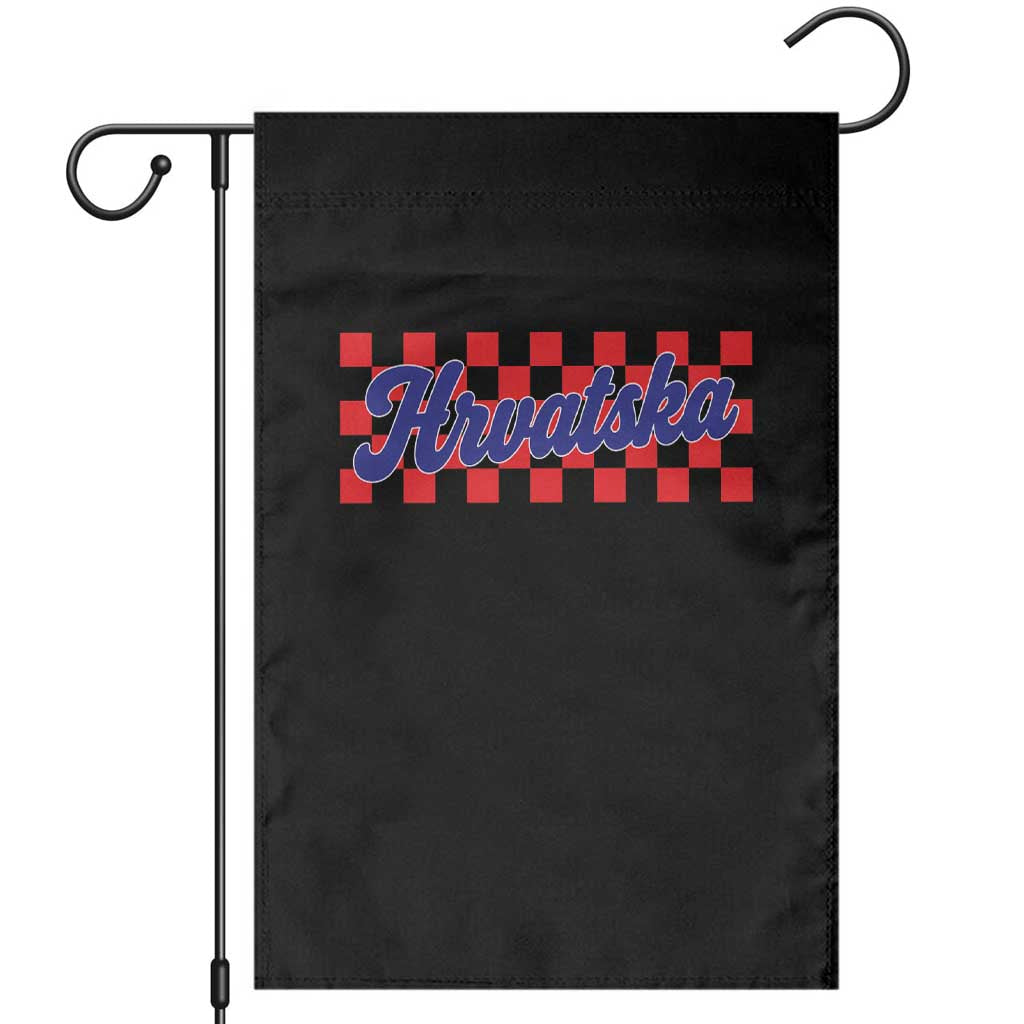 Hrvatska Garden Flag Checkered Retro Croatia Zagreb Croatian