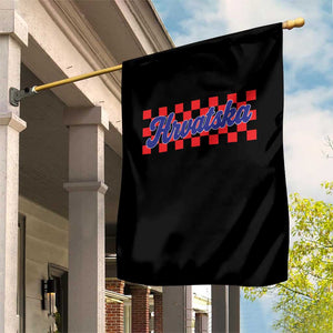 Hrvatska Garden Flag Checkered Retro Croatia Zagreb Croatian