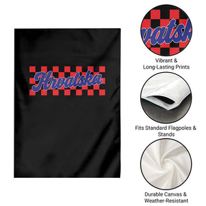 Hrvatska Garden Flag Checkered Retro Croatia Zagreb Croatian