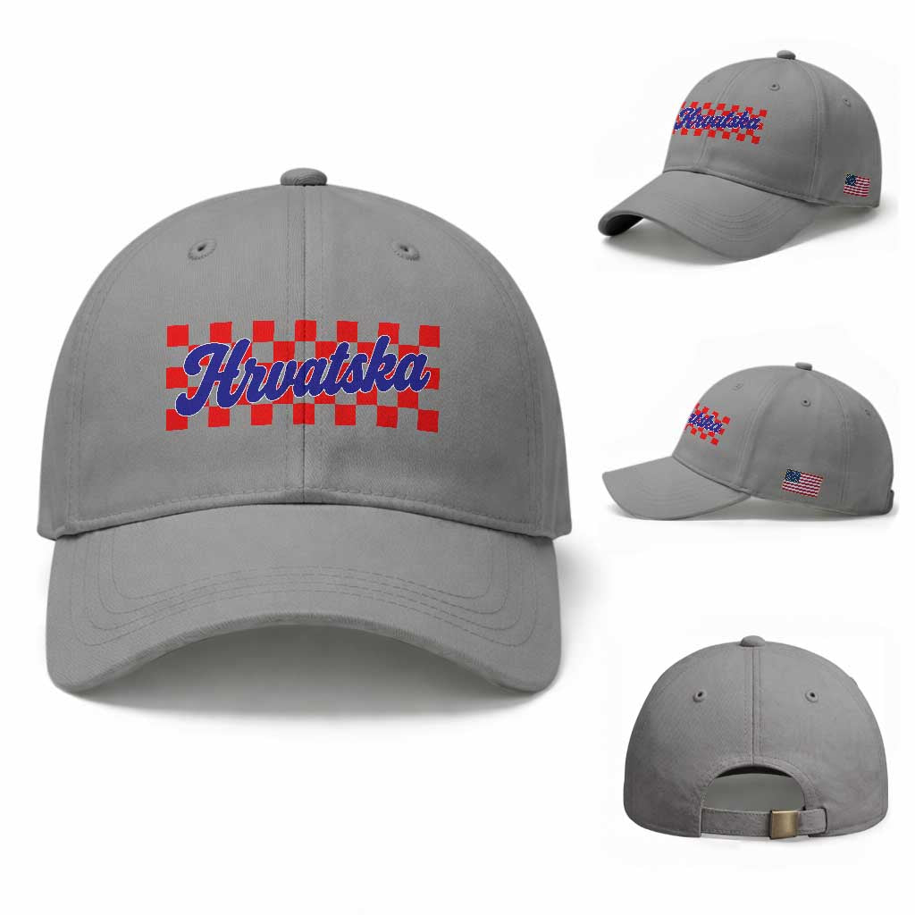 Hrvatska Baseball Cap Checkered Retro Croatia Zagreb Croatian