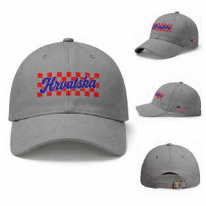 Hrvatska Baseball Cap Checkered Retro Croatia Zagreb Croatian