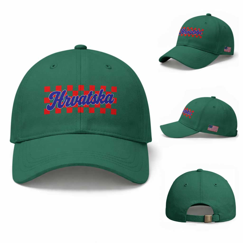 Hrvatska Baseball Cap Checkered Retro Croatia Zagreb Croatian