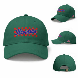 Hrvatska Baseball Cap Checkered Retro Croatia Zagreb Croatian