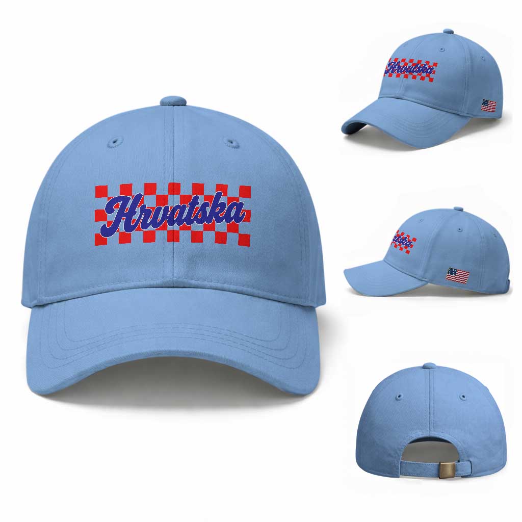Hrvatska Baseball Cap Checkered Retro Croatia Zagreb Croatian