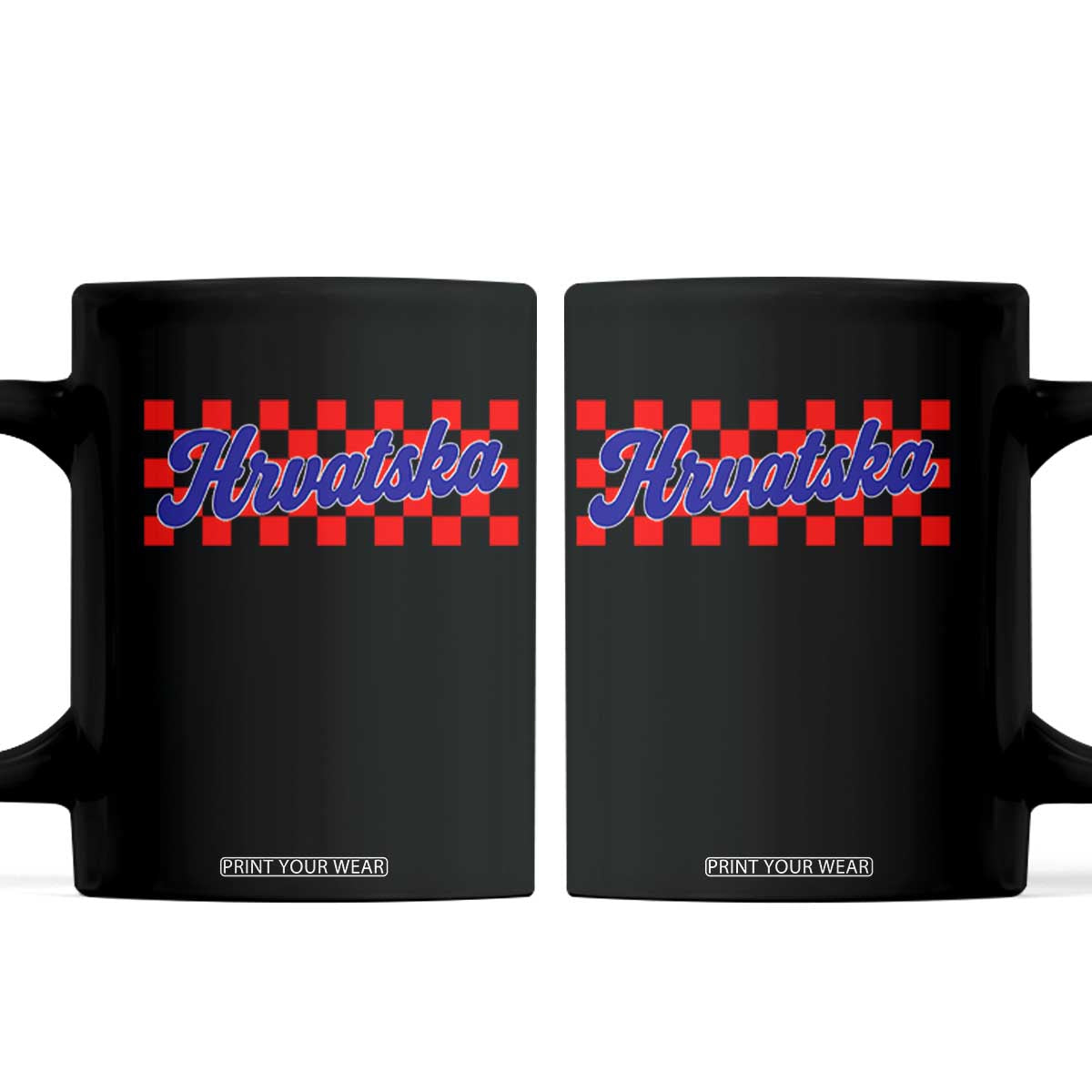 Hrvatska Coffee Mug Checkered Retro Croatia Zagreb Croatian