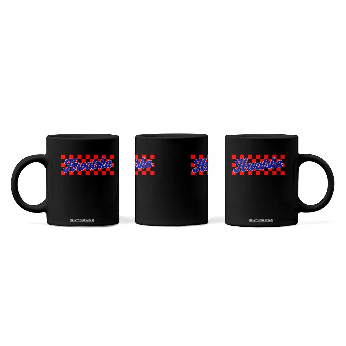 Hrvatska Coffee Mug Checkered Retro Croatia Zagreb Croatian