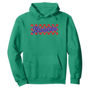 Hrvatska Hoodie Checkered Retro Croatia Zagreb Croatian