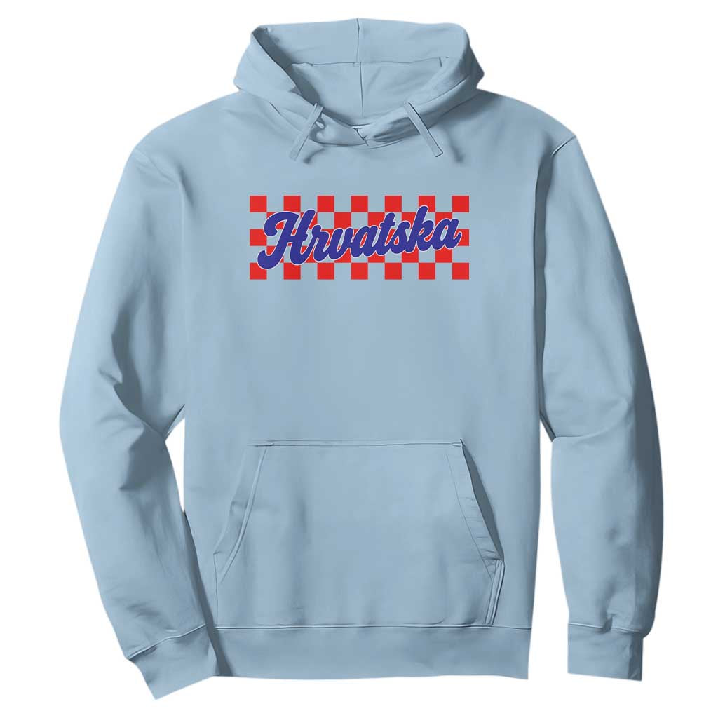 Hrvatska Hoodie Checkered Retro Croatia Zagreb Croatian