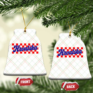 Hrvatska Ceramic Ornament Checkered Retro Croatia Zagreb Croatian