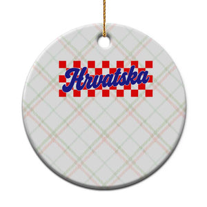 Hrvatska Ceramic Ornament Checkered Retro Croatia Zagreb Croatian