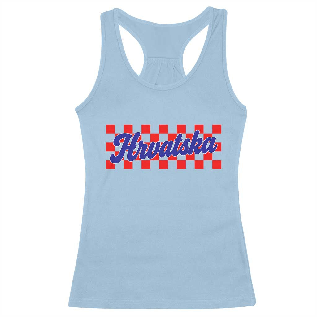 Hrvatska Racerback Tank Top Checkered Retro Croatia Zagreb Croatian