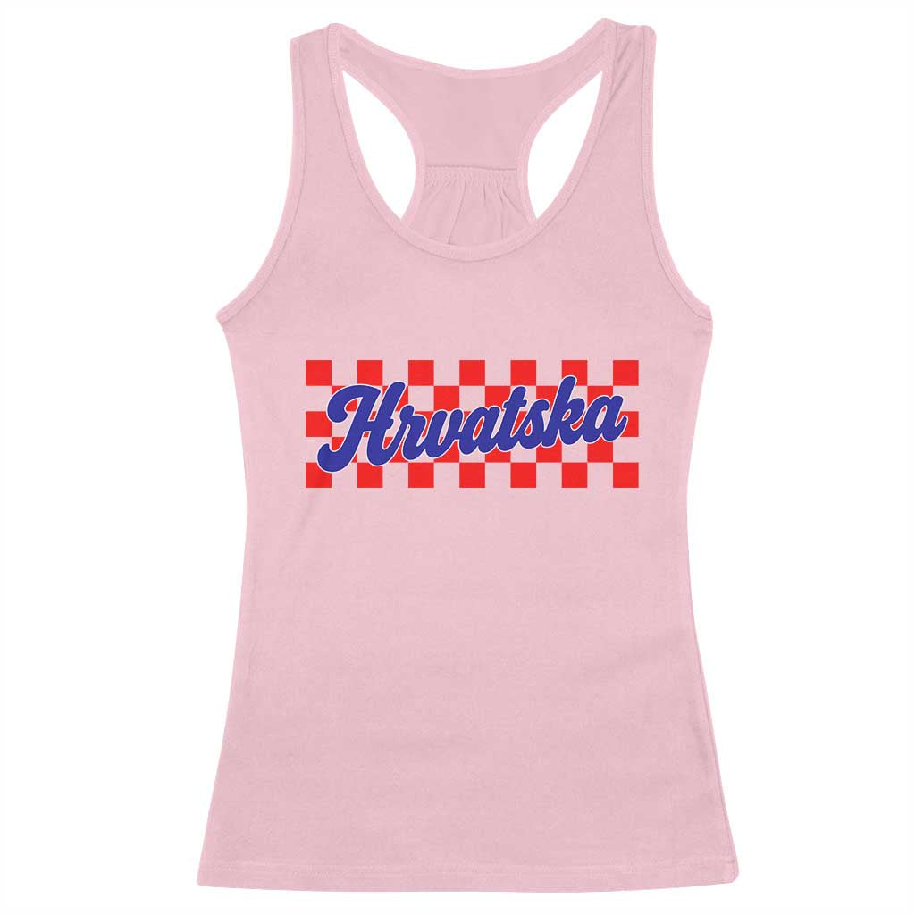 Hrvatska Racerback Tank Top Checkered Retro Croatia Zagreb Croatian