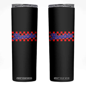 Hrvatska Skinny Tumbler Checkered Retro Croatia Zagreb Croatian