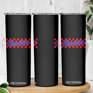 Hrvatska Skinny Tumbler Checkered Retro Croatia Zagreb Croatian