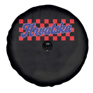 Hrvatska Spare Tire Cover Checkered Retro Croatia Zagreb Croatian