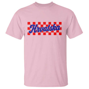 Hrvatska T Shirt Checkered Retro Croatia Zagreb Croatian