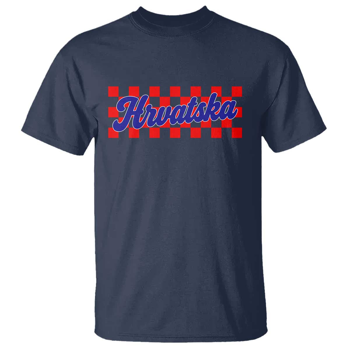 Hrvatska T Shirt Checkered Retro Croatia Zagreb Croatian