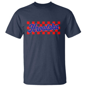 Hrvatska T Shirt Checkered Retro Croatia Zagreb Croatian