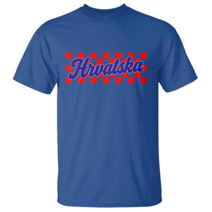 Hrvatska T Shirt Checkered Retro Croatia Zagreb Croatian