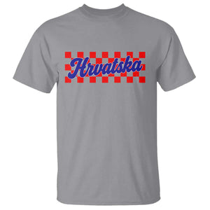 Hrvatska T Shirt Checkered Retro Croatia Zagreb Croatian