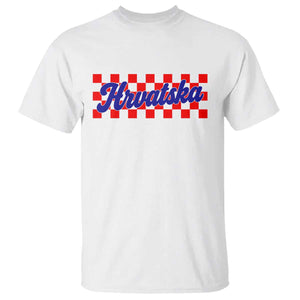 Hrvatska T Shirt Checkered Retro Croatia Zagreb Croatian