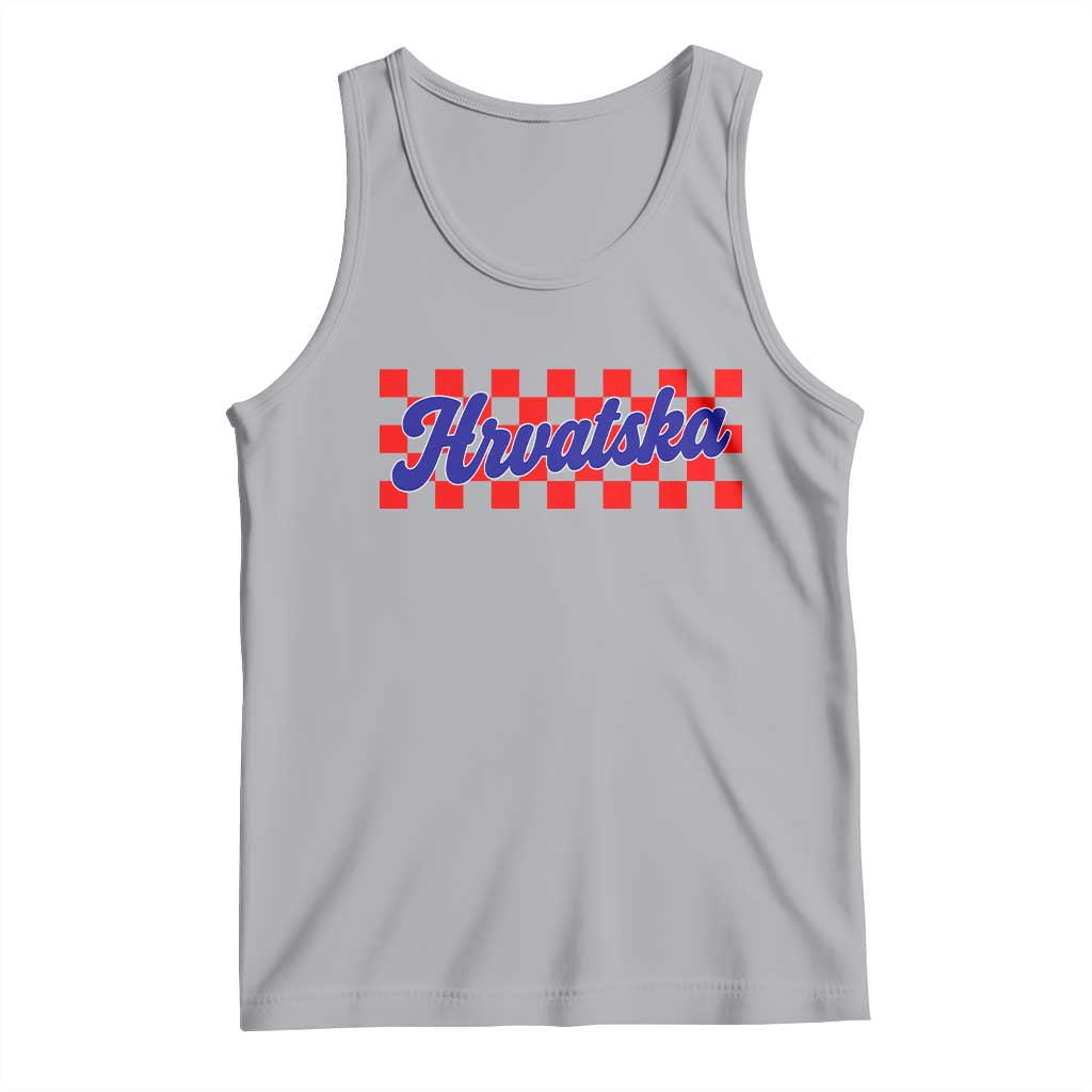 Hrvatska Tank Top Checkered Retro Croatia Zagreb Croatian