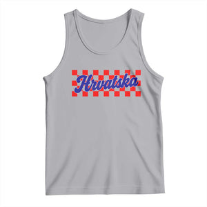 Hrvatska Tank Top Checkered Retro Croatia Zagreb Croatian