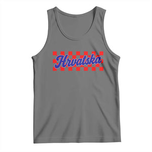 Hrvatska Tank Top Checkered Retro Croatia Zagreb Croatian