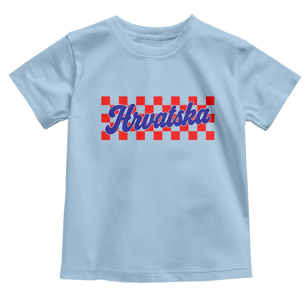 Hrvatska Toddler T Shirt Checkered Retro Croatia Zagreb Croatian