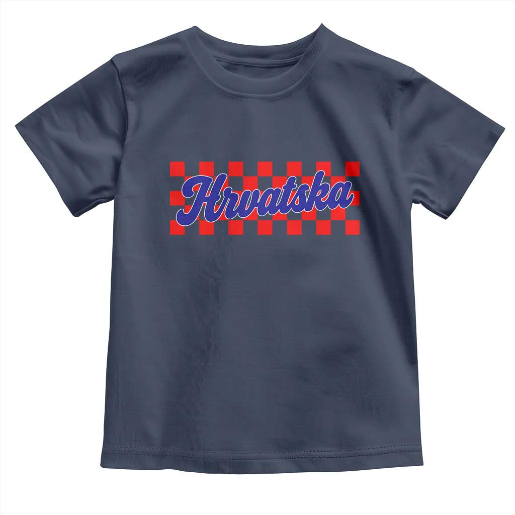 Hrvatska Toddler T Shirt Checkered Retro Croatia Zagreb Croatian