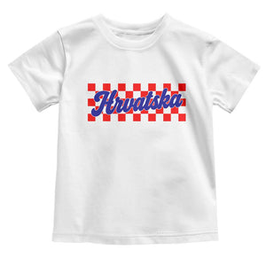 Hrvatska Toddler T Shirt Checkered Retro Croatia Zagreb Croatian