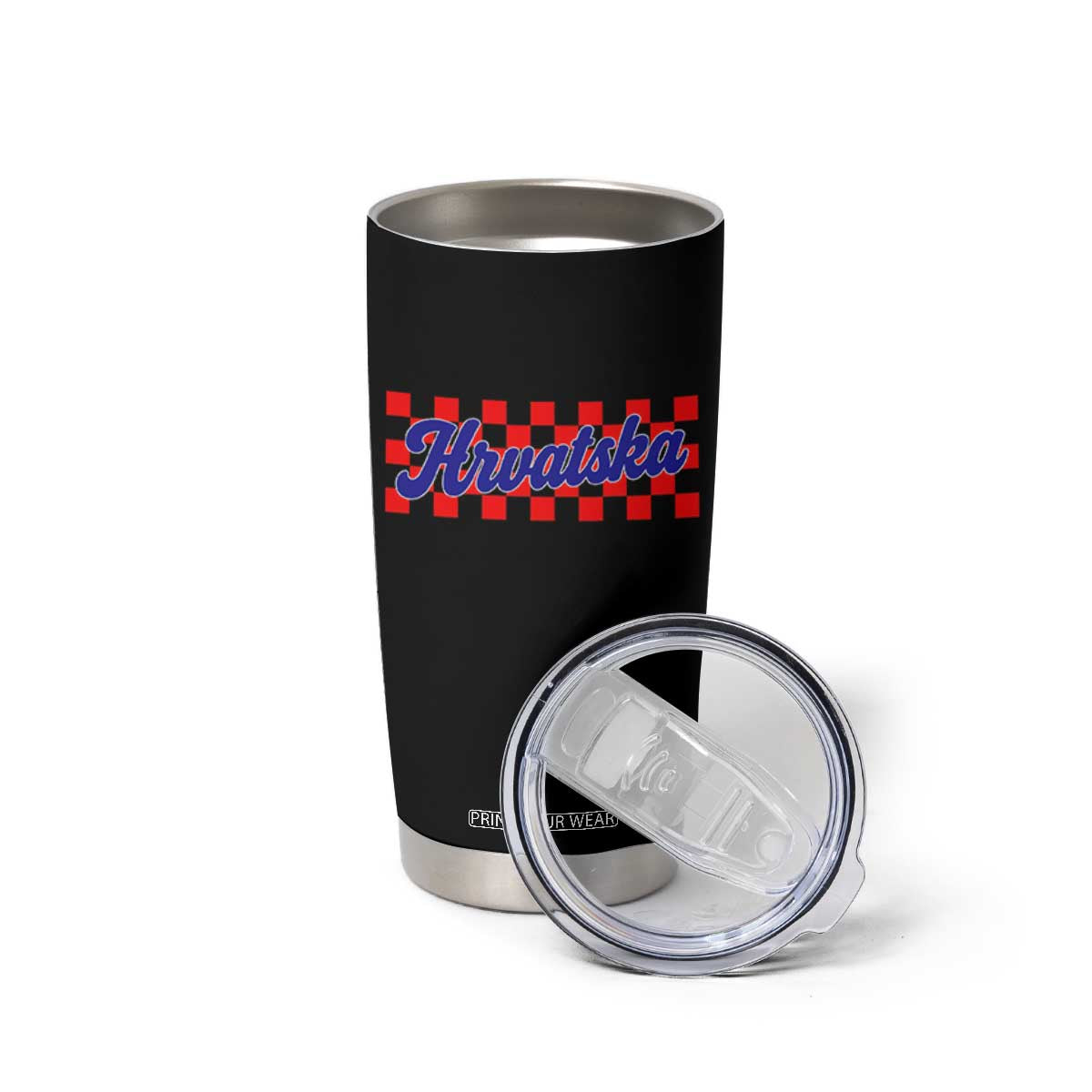 Hrvatska Tumbler Cup Checkered Retro Croatia Zagreb Croatian