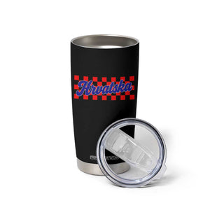 Hrvatska Tumbler Cup Checkered Retro Croatia Zagreb Croatian