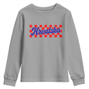 Hrvatska Youth Sweatshirt Checkered Retro Croatia Zagreb Croatian