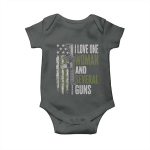 I Love One Woman And Several Guns Baby Onesie Vintage American Flag Funny Husband Gun Lover