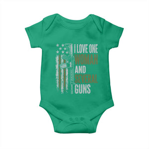 I Love One Woman And Several Guns Baby Onesie Vintage American Flag Funny Husband Gun Lover