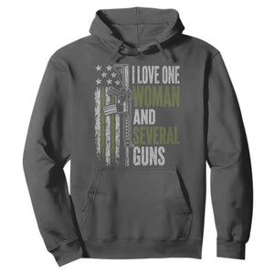 I Love One Woman And Several Guns Hoodie Vintage American Flag Funny Husband Gun Lover