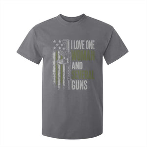 I Love One Woman And Several Guns T Shirt For Kid Vintage American Flag Funny Husband Gun Lover