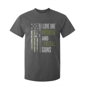I Love One Woman And Several Guns T Shirt For Kid Vintage American Flag Funny Husband Gun Lover