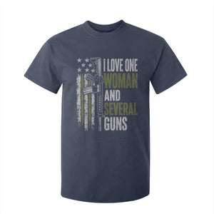 I Love One Woman And Several Guns T Shirt For Kid Vintage American Flag Funny Husband Gun Lover