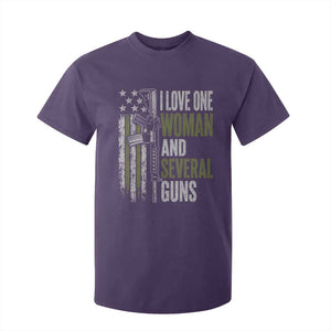 I Love One Woman And Several Guns T Shirt For Kid Vintage American Flag Funny Husband Gun Lover